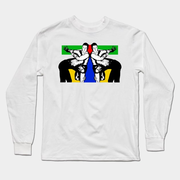 Men fighting wrestling Long Sleeve T-Shirt by Marccelus